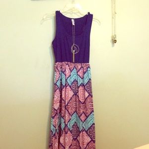 Maxi dress pink blue Aqua